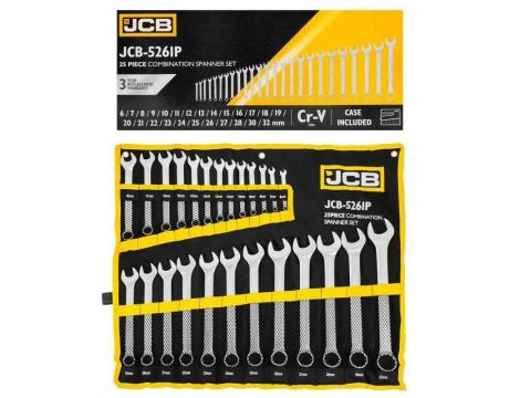 JCB KLUCZ PŁASKO-OCZKOWY kpl.25el. (6-32mm)