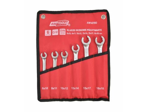 AWTOOLS ZESTAW KLUCZY PŁASKICH PÓŁOTWARTYCH KPL.6szt.