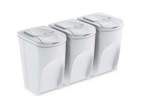 KEDEN KOSZ NA ŚMIECI SORTIBOX 35L SET 3 - POPIELATY