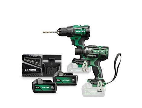 HIKOKI ZESTAW 18V KC18DE WKZ (WKRĘTARKA DS18DE + KLUCZ WR18DH) 2x5,0Ah HITSYSTEM