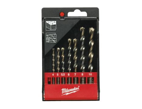 MILWAUKEE WIERTŁA DO BETONU KOMPLET 8szt. 3-4-5-6-7-8-9-10mm