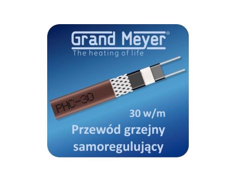 Kabel grzejny samoregulujący ekranowany GRAND MEYER PHC-30, 30W/m