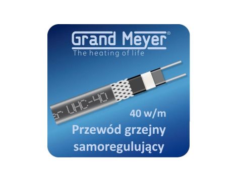 Kabel grzejny samoregulujący ekranowany GRAND MEYER UHC-40, 40W/m