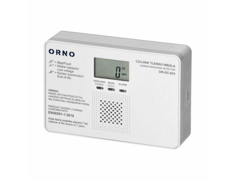 ORNO CZUJNIK TLENKU WĘGLA WYŚWIETLACZ 9V TEST