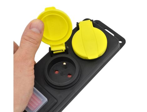 AWTOOLS PRZEDŁUŻACZ WARSZTATOWY CZARNY 2 GNIAZDA 3,0m Z UZIEMIENIEM, WYŁĄCZNIK  IP44 3x1,5mm - 3