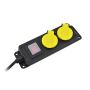 AWTOOLS PRZEDŁUŻACZ WARSZTATOWY CZARNY 2 GNIAZDA 3,0m Z UZIEMIENIEM, WYŁĄCZNIK  IP44 3x1,5mm - 3