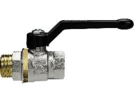 Zawór kulowy G 1 1/2 GW - G 1 1/2 GZ PN25, mosiądz niklowany, PTFE