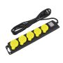AWTOOLS PRZEDŁUŻACZ WARSZTATOWY CZARNY 5 GNIAZD 5,0m Z UZIEMIENIEM, WYŁĄCZNIK  IP44 3x1,5mm - 3