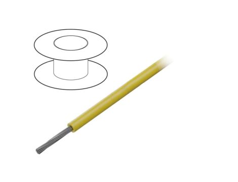 3048 YL005 Przewód na rolce o długości 30,5m linka Cu, 300V PVC żółty 28 AWG
