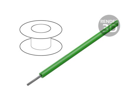 1851 GR005 Przewód na rolce o długości 30,5m linka Cu, 600V PVC zielony 30 AWG