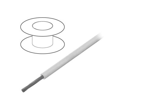 3250 WH005 Przewód na rolce o długości 30,5m linka Cu, 300V PVC biały 24 AWG