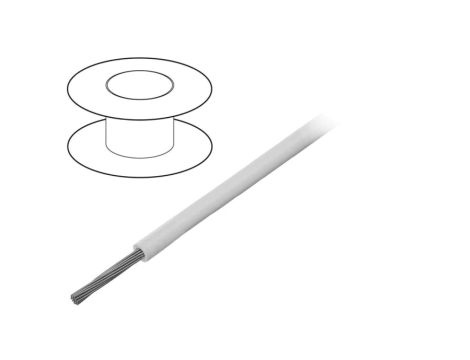 3050 WH005 Przewód na rolce o długości 30,5m linka Cu, 300V PVC biały 24 AWG