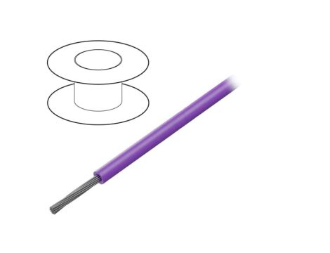3071 VI005 Przewód na rolce o długości 30,5m linka Cu, 600V PVC fioletowy 22 AWG