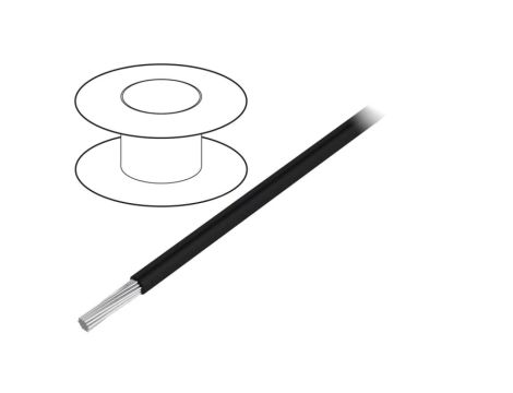 3070 BK005 Przewód na rolce o długości 30,5m linka Cu, 600V PVC czarny 24 AWG