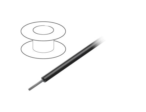 1851 BK005 Przewód na rolce o długości 30,5m linka Cu, 600V PVC czarny 28 AWG