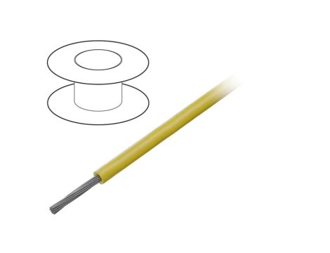 1852 YL005 Przewód na rolce o długości 30,5m linka Cu, 600V PVC żółty 28 AWG