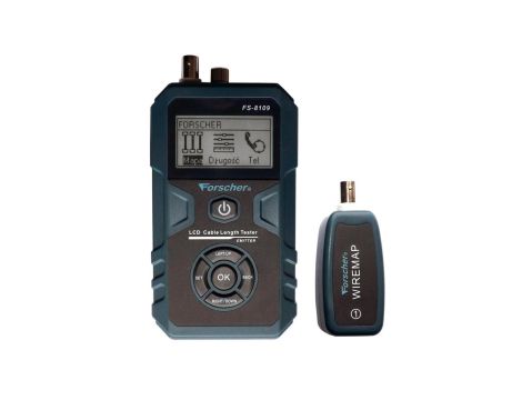 Tester kabli sieciowych RJ45 + BNC PREMIUM z pomiarem PoE i długości przewodu FORSCHER FS8109