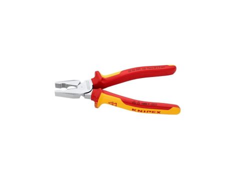Szczypce uniwersalne ze zwiększonym przełożeniem VDE 200mm chromowane izolowane 1kV Kombinerki do chwytania i cięcia KNIPEX 02 0
