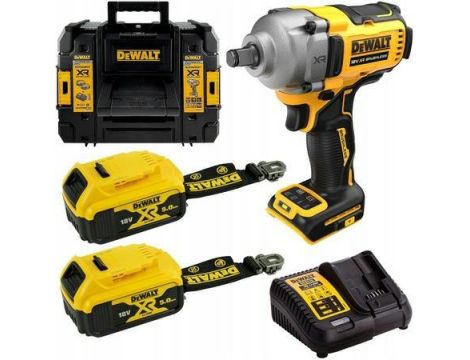 DEWALT.KLUCZ UDAROWY 1/2" 18V 812Nm 2x5,0Ah 4-BIEGI TSTAK PIERŚCIEŃ DCF891P2T LANYARD READY