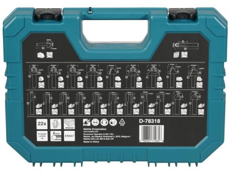 MAKITA ZESTAW FREZÓW 22szt. 6mm UNIWERSALNE