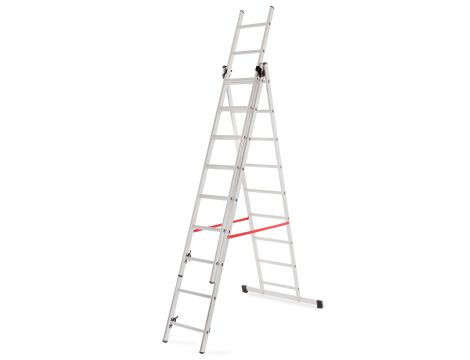 AWTOOLS DRABINA ALUMINIOWA BASIC 3x10 STOPNI 150KG