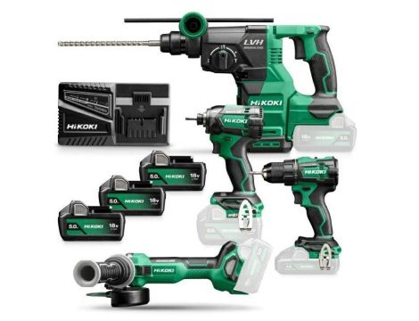 HIKOKI ZESTAW 18V KC18DE WHZ (DS18DE+WH18DC+G18DBL+DH18DBL) 3x5,0Ah TORBA