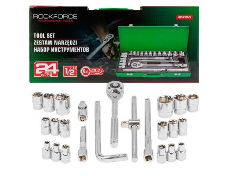 ROCKFORCE ZESTAW KLUCZY  24el. 1/2"  RF-4245B-5 - 2