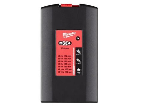 MILWAUKEE WIERTŁA SDS KWADRAT 4-OSTRZOWE KPL.7 elem.