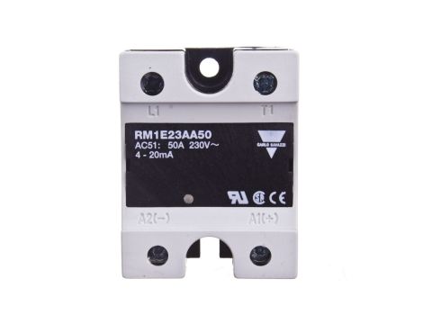 Przekaźnik półprzewodnikowy jednofazowy 50A 90-280V AC sterowanie 4-20mA RM1E23AA50