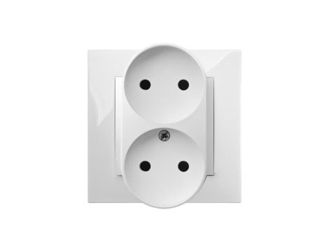 CARLA Gniazdo podwójne b/u 2x2P mod bez ramki białe 1744-10