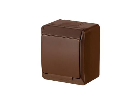 HERMES Gniazdo pojedyncze z/u 2P+Z SCHUKO IP44 brązowe 0324-06