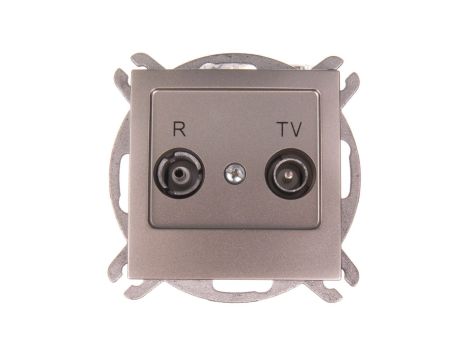 AS Gniazdo antenowe RTV zakończeniowe 10dB satyna light GPA-10GPZ/m/45