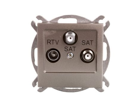 AS Gniazdo antenowe RTV-SAT-SAT satyna light GPA-G2S/m/45