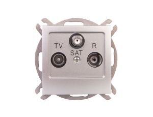 AS Gniazdo antenowe RTV-SAT przelotowe srebro GPA-GSP/m/18