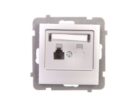 AS Gniazdo telefoniczne pojedyncze RJ11 srebro GPT-1G/m/18