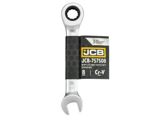 JCB KLUCZ OCZKOWY Z GRZECHOTKĄ  KRÓTKI 8mm