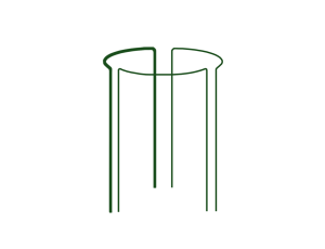 PODPORA PIERŚCIENIOWA DO ROŚLIN  1/3 KOŁA ŚREDNICA 40cm / wys. 90cm