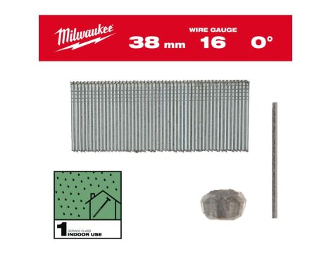 MILWAUKEE SZTYFTY 16G/38mm/0° DO M18 FN16GS /2500szt.