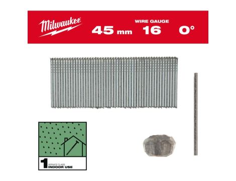 MILWAUKEE SZTYFTY 16G/45mm/0° DO M18 FN16GS /2500szt.