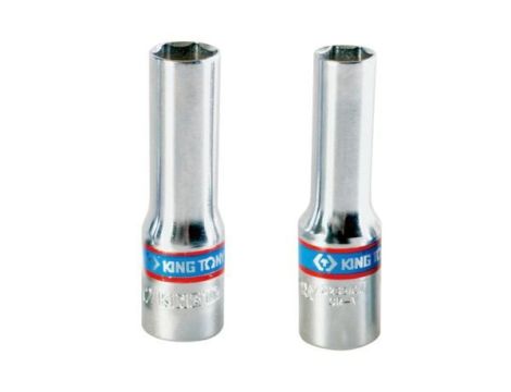 KING TONY NASADKA DŁUGA CIENKOŚCIENNA 3/8" 12mm x 65mm 6-kąt, DO ŚWIEC ŻAROWYCH, CHROM