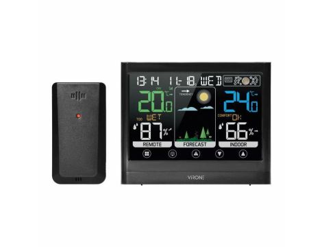 ORNO STACJA POGODOWA BEZPRZEWODOWA TEMP, WILG, LCD, CZARNA