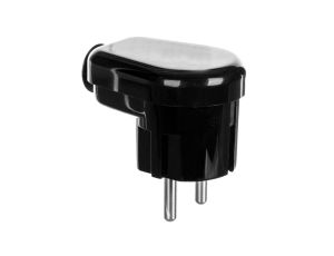 Wtyczka kątowa 16A 2P+Z Uni-Schuko 250V czarna WT-16U