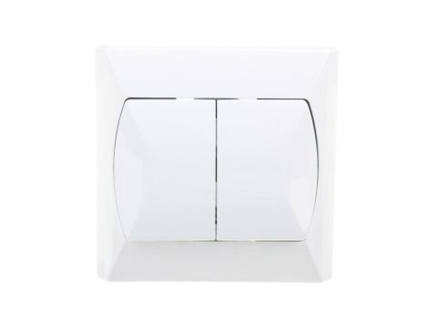 AKCENT Łącznik schodowy + pojedynczy z podświetleniem biały ŁP-9AS/00