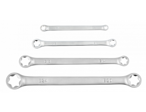 HOGERT ZESTAW KLUCZY OCZKOWYCH TORX E6 - E24  kpl.4el.