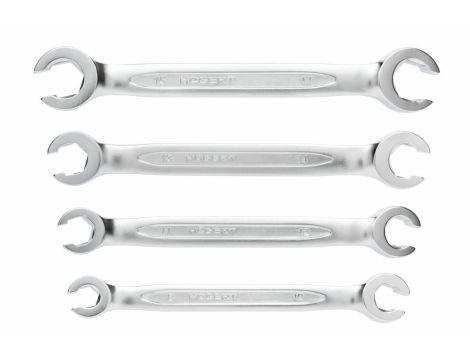 HOGERT KLUCZE OCZKOWE PÓŁOTWARTE PŁASKIE 8-17mm, ZE STALI CRV 6140, kpl. 4el.