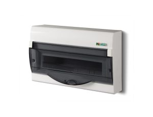 Rozdzielnica modułowa 1x12+2 natynkowa GREEN BOX RN 1/12+2 drzwi transparentne dymne N+PE IP40 2353-01