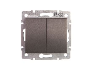 LOGI Łącznik dwugrupowy świecznikowy śrubowy 10AX 250V grafit 021010141 25244