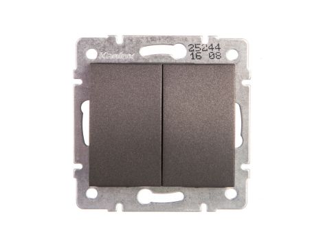 LOGI Łącznik dwugrupowy świecznikowy śrubowy 10AX 250V grafit 021010141 25244