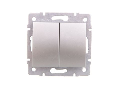 LOGI Łącznik dwugrupowy świecznikowy śrubowy 10AX 250V srebrny 021010143 25185