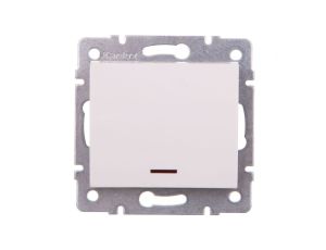 LOGI Łącznik jednobiegunowy z LED śrubowy 10AX 250V biały 021110102 25078